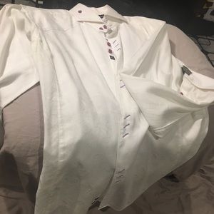Bogosse Men’s White Button-Down w/ Purple Accents