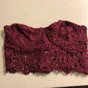 Kimchi Blue-Burgundy lace bustier