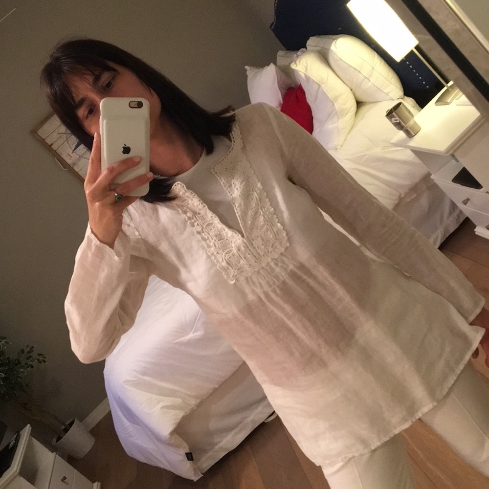 Max Studio white linen