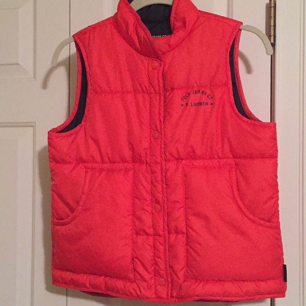 Red puffer vest