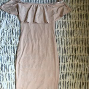 Baby pink velvet material dress
