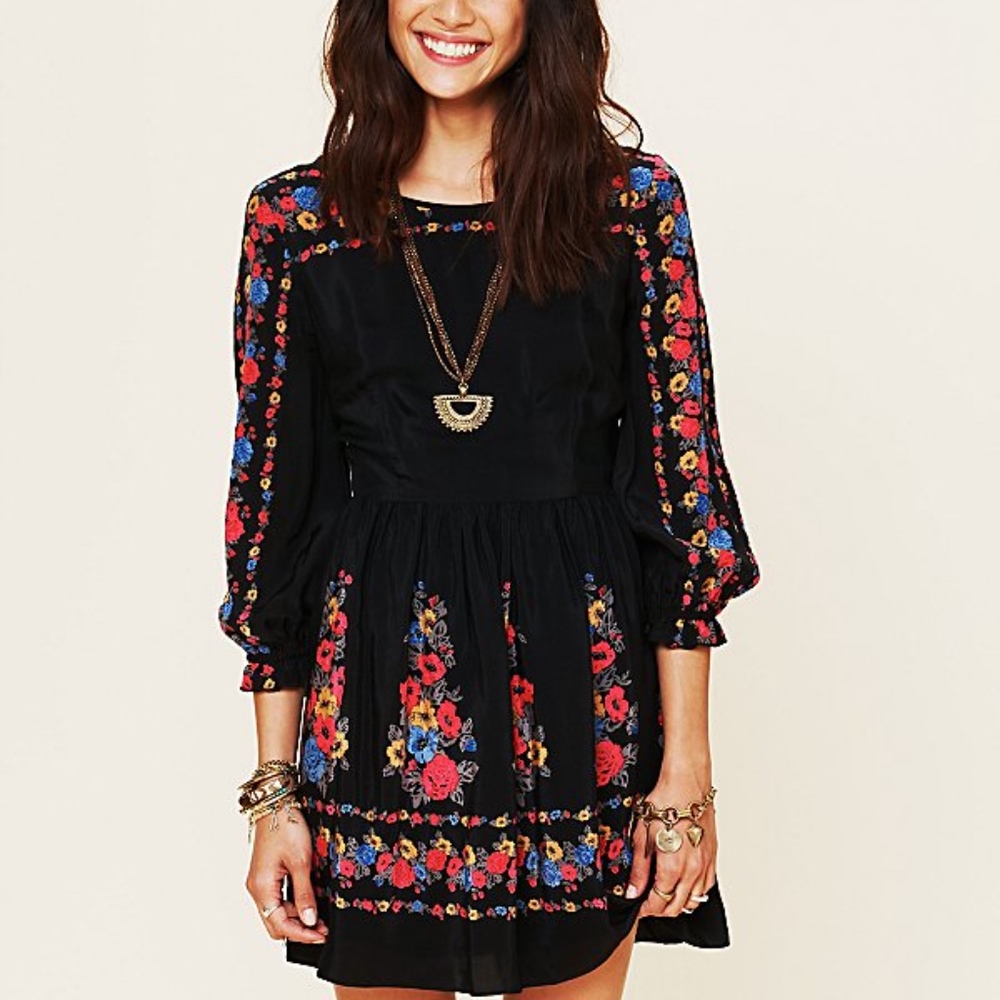 Free People Women's Black Age Of Aquarius Print Dr