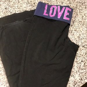 Victoria Secret foldover yogas. Bootcut. Large sh