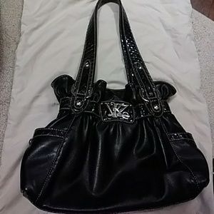 Kathy Van Zeeland black ruched bag
