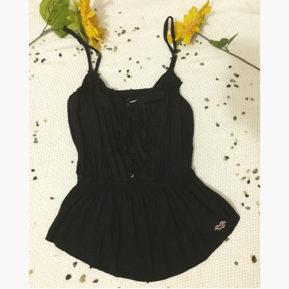 Silky navy blue Hollister blouse