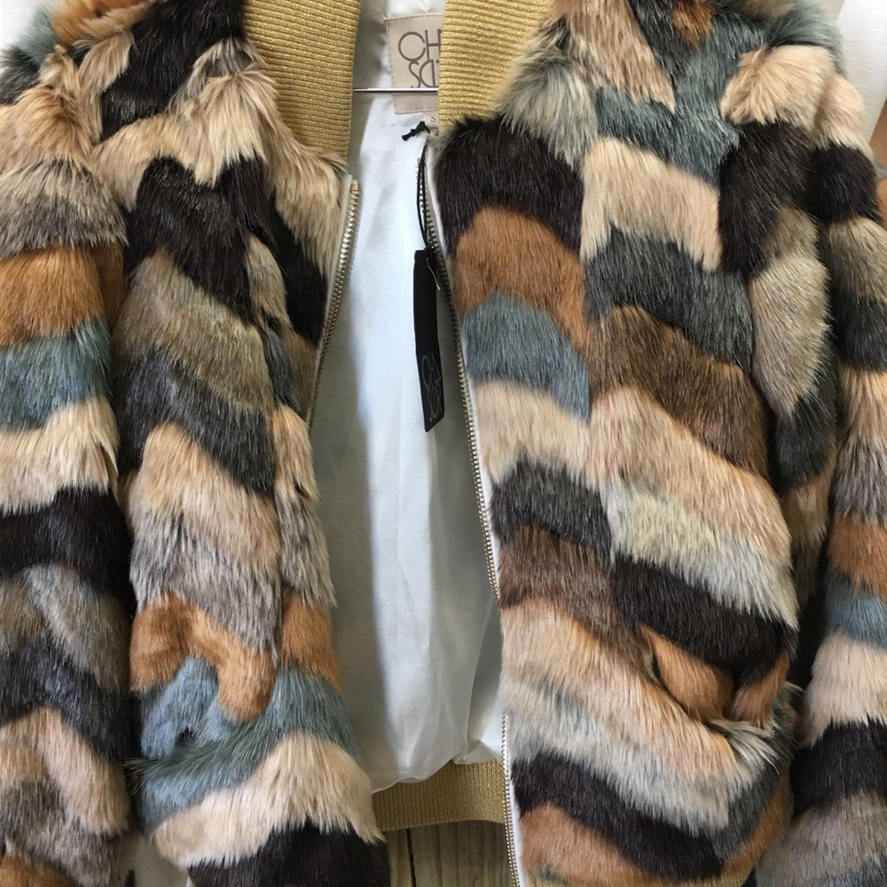 hippie chic bomber jacket in multi neutral tones