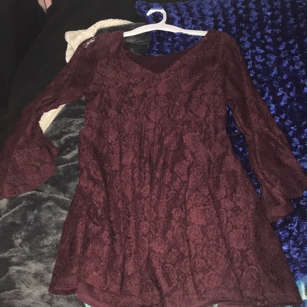 Maroon lace dress