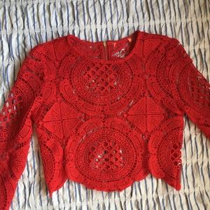 Cute red knitted shirt
