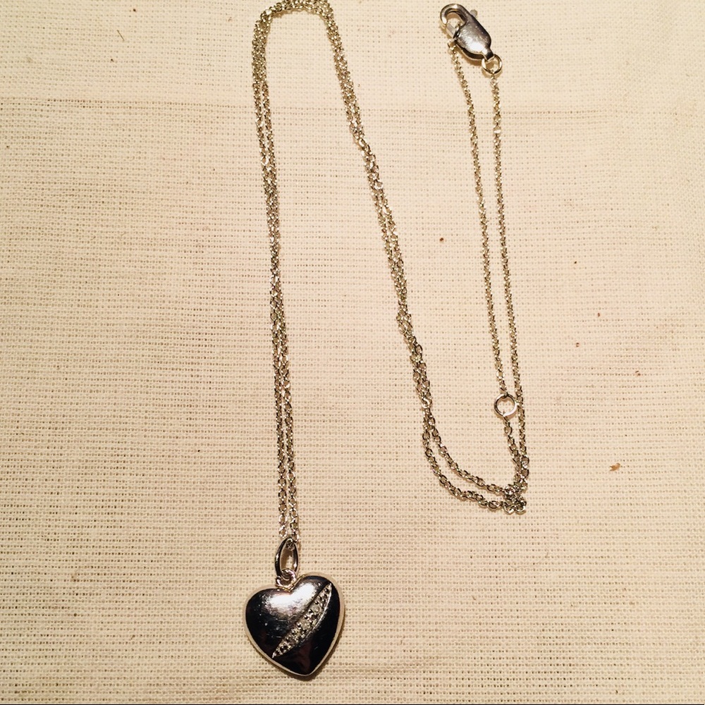 ❤️Diamond and silver necklace