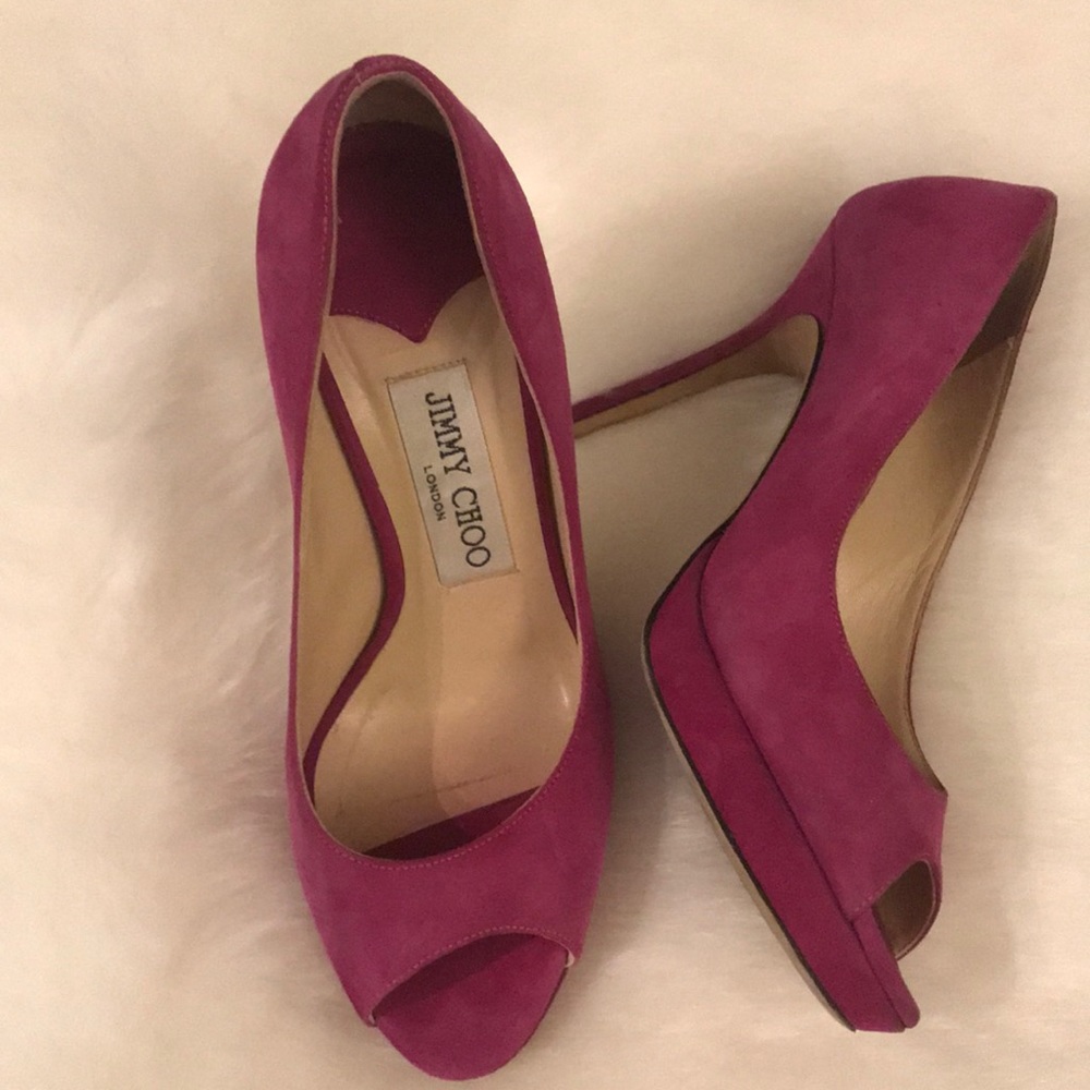 Jimmy Choo suede stilettos - 34.5 nearly new