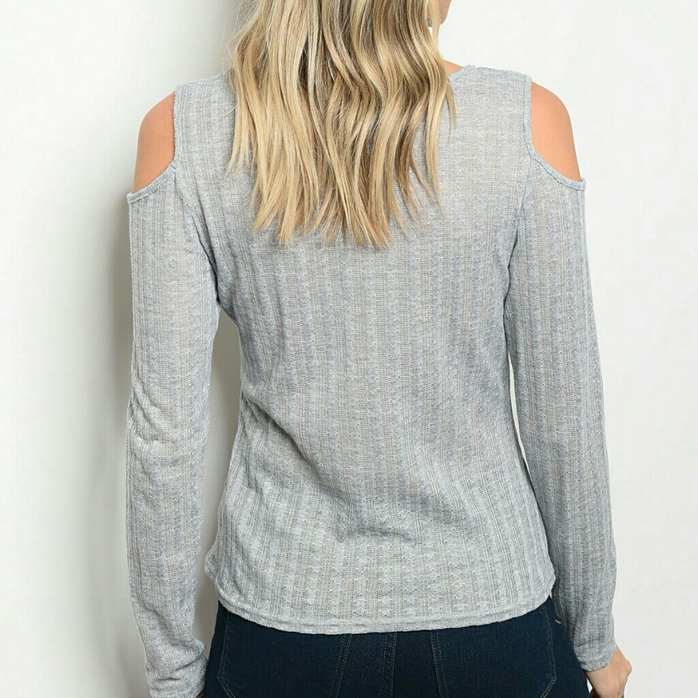 Ribbed cold shoulder top - Picture 2 of 2