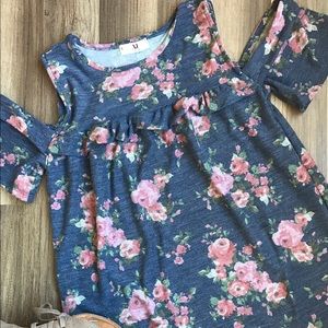 S and M Amelia James Calabasas Cold Shoulder Shirt