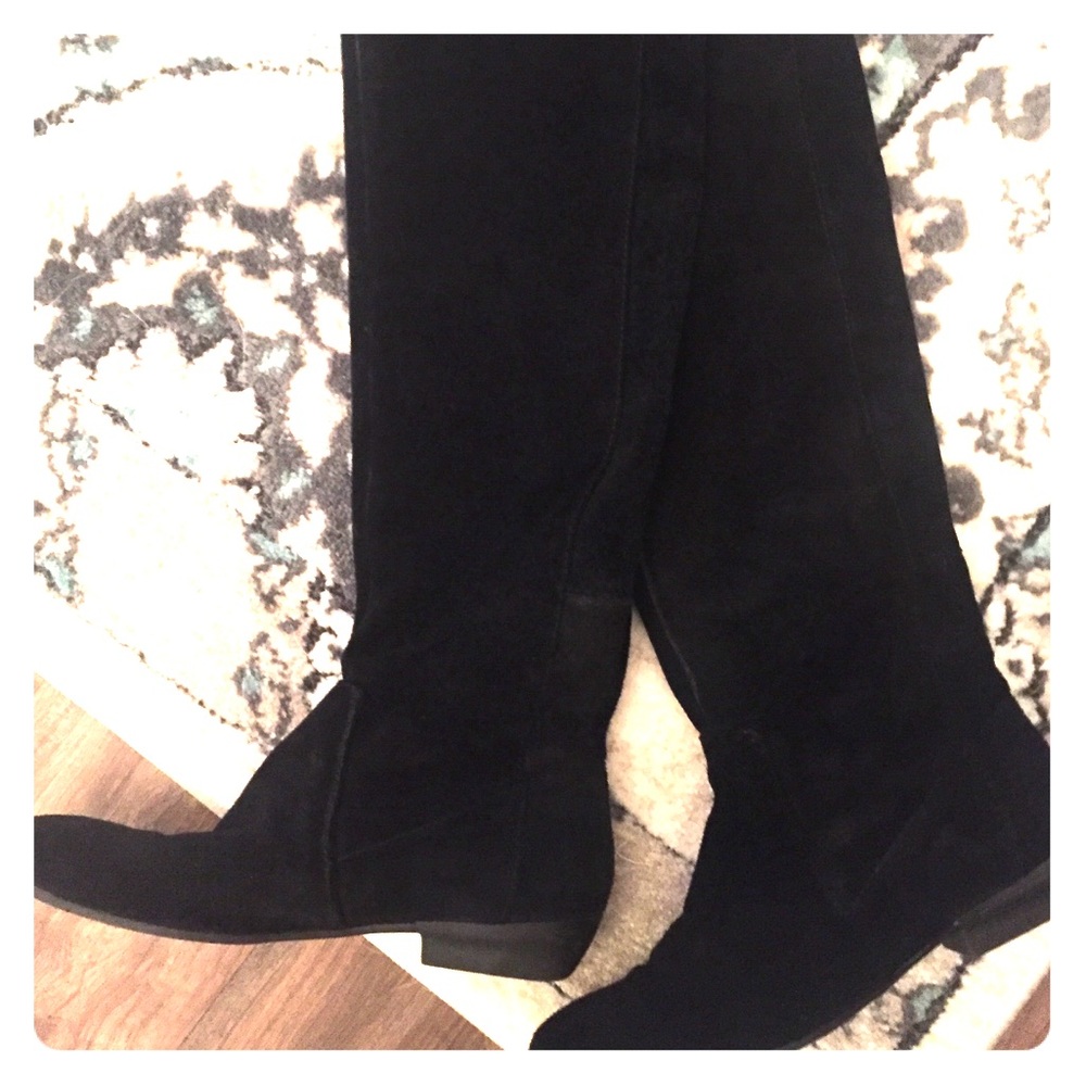 Knee high suede boots