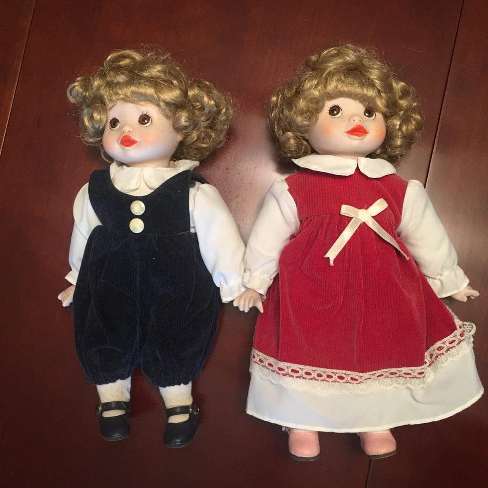 Vintage boy & girl dolls