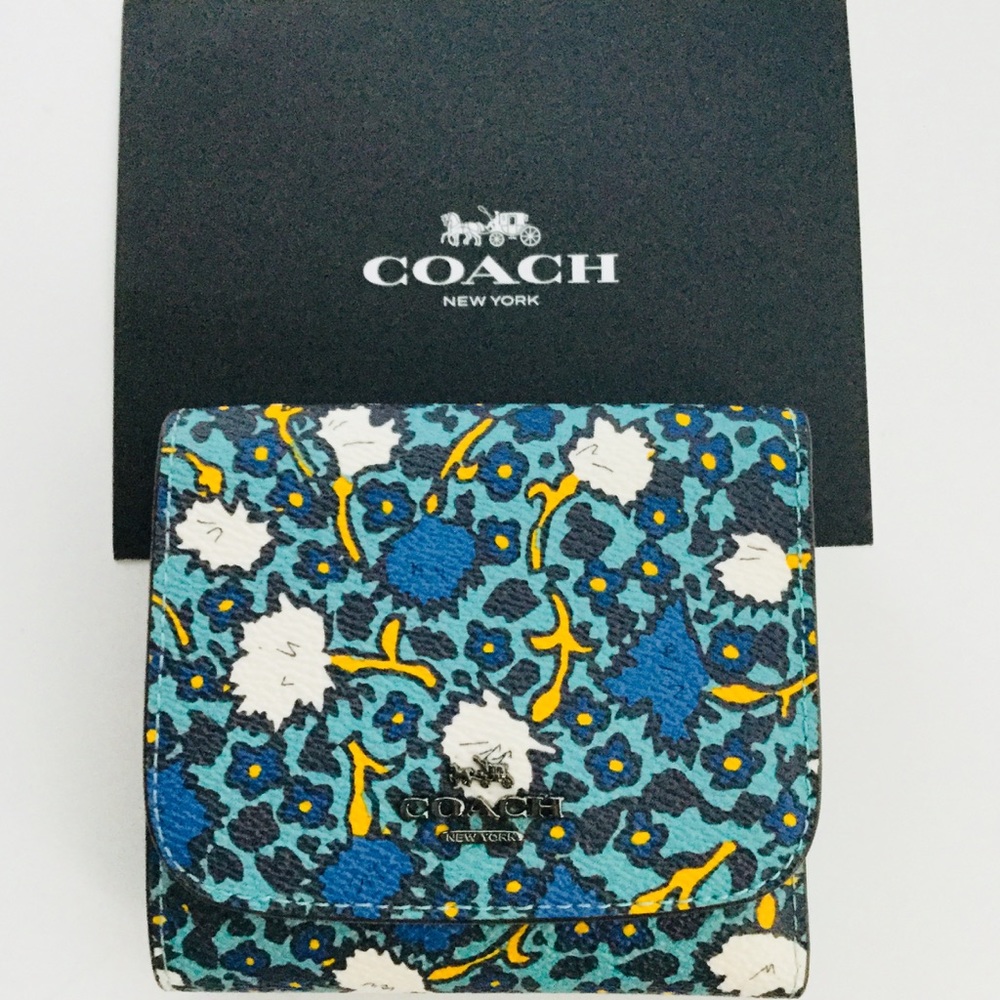 Coach Yankee Blue Double flap Wallet NWT