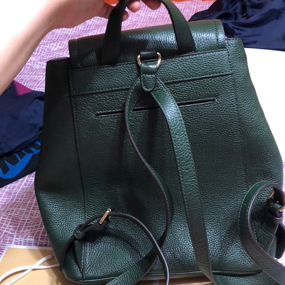 Michael kors moss green leather backpack