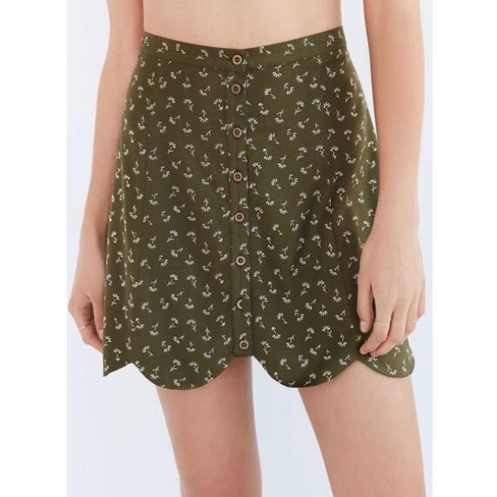Urban Outfitters green button up skirt