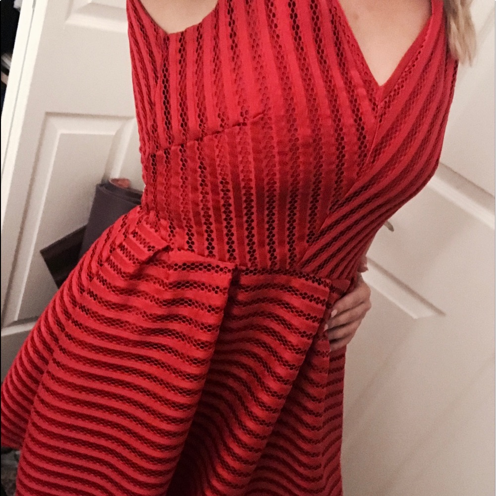 Bright coral / red fit and flare from H&M