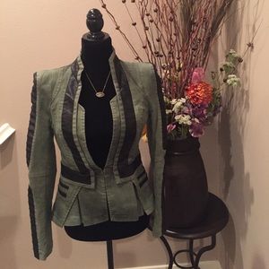 Green and black structured jacket