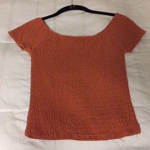 NEVER WORN! Smocked rust off the shoulder top