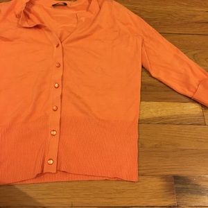 Orange 3/4 sleeve length cardigan size M.