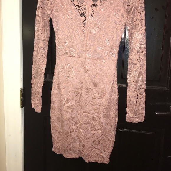 PINK/ROSE FLORAL LACE DRESS - Picture 3 of 3