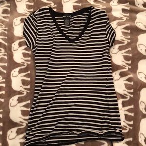 A striped fitted tee