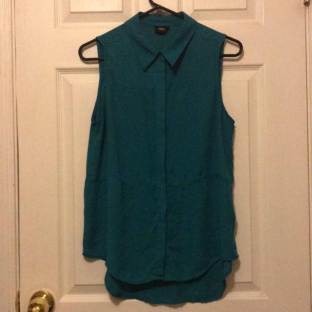Green sleeveless blouse L/G