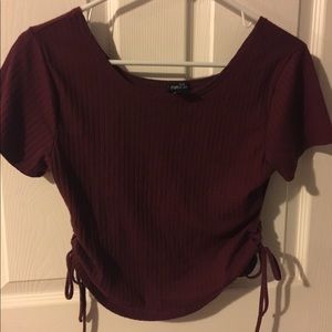 Rue 21 maroon ribbed crop top