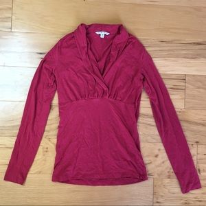 Cabi Flatter Me #771 Red Crossover V Neck Wrap S