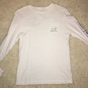 White Vineyard Vines Long Sleeve Whale Tshirt