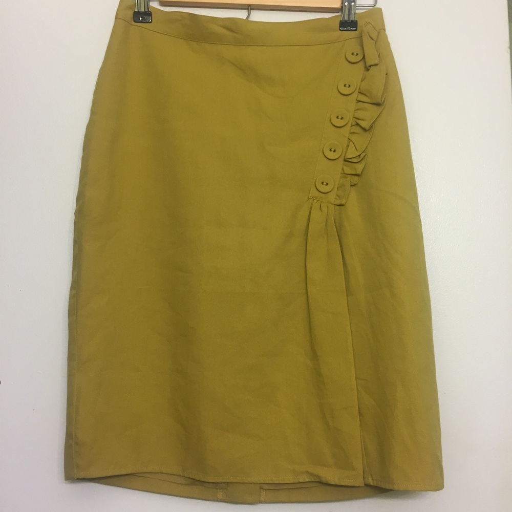 Anthropologie Mustard Skirt