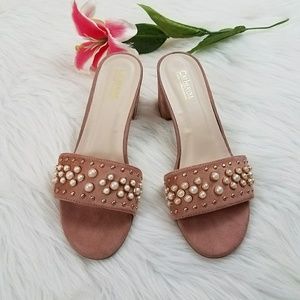 Catherine Malandrino Pearl & Studded Mules