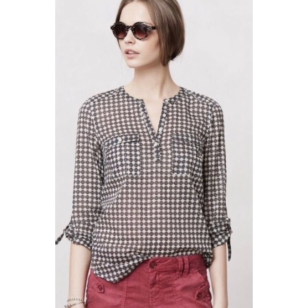 Anthropologie Holding Horses Tulipanes Popover