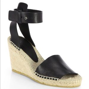 Vince. Sophie Leather Wedge Espadrille Sandals