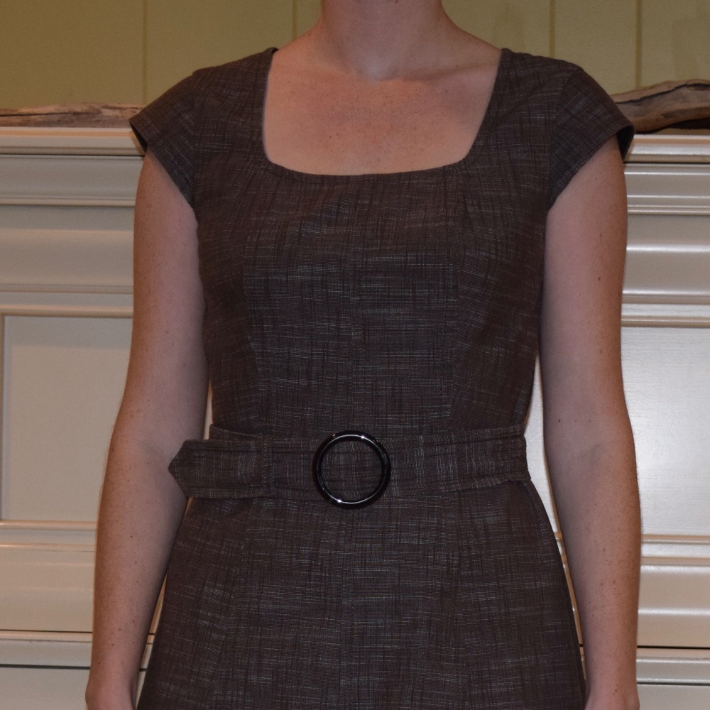 Brown Ann Taylor Size 4 Belted Dress