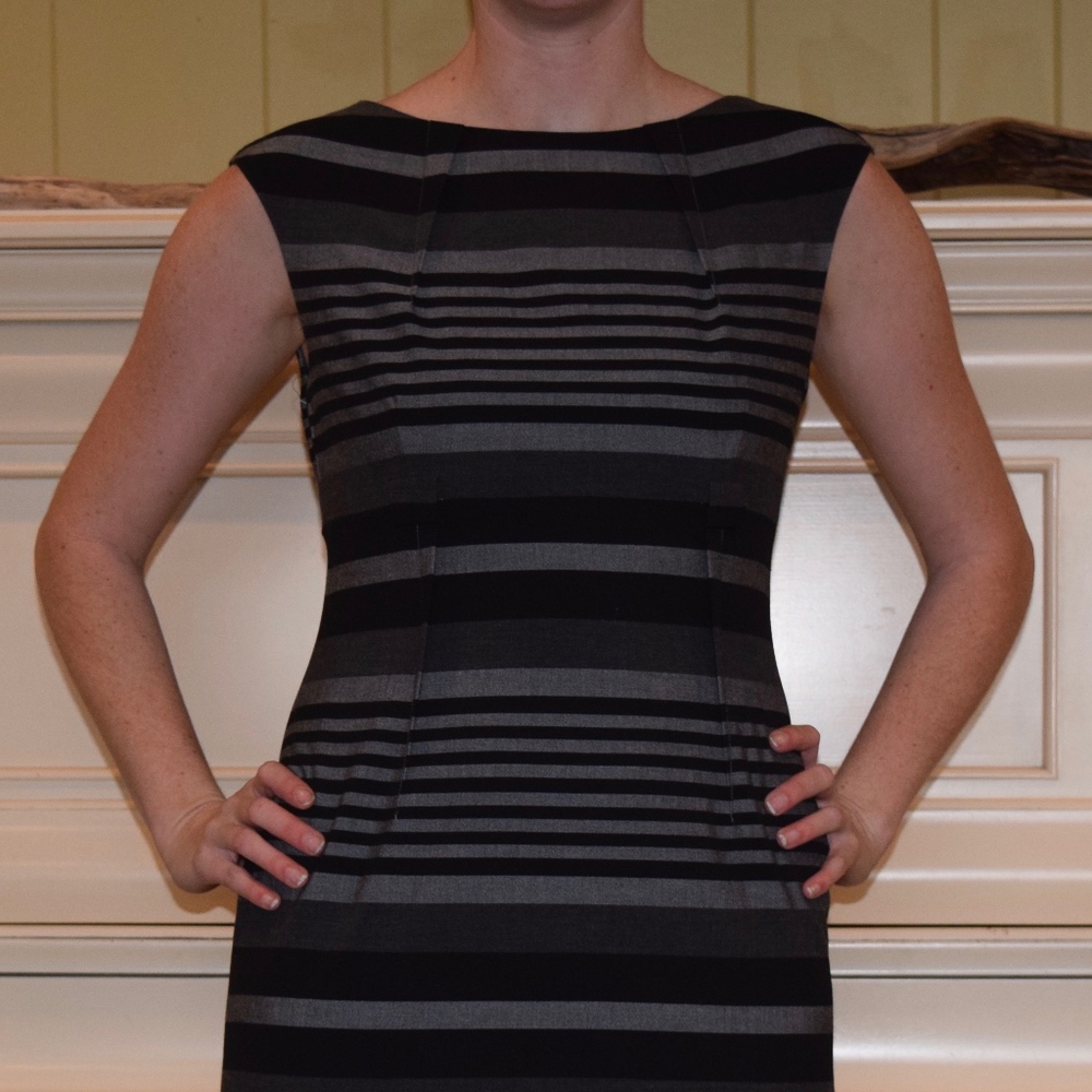 Black and Silver Calvin Klein Size 4 Dress