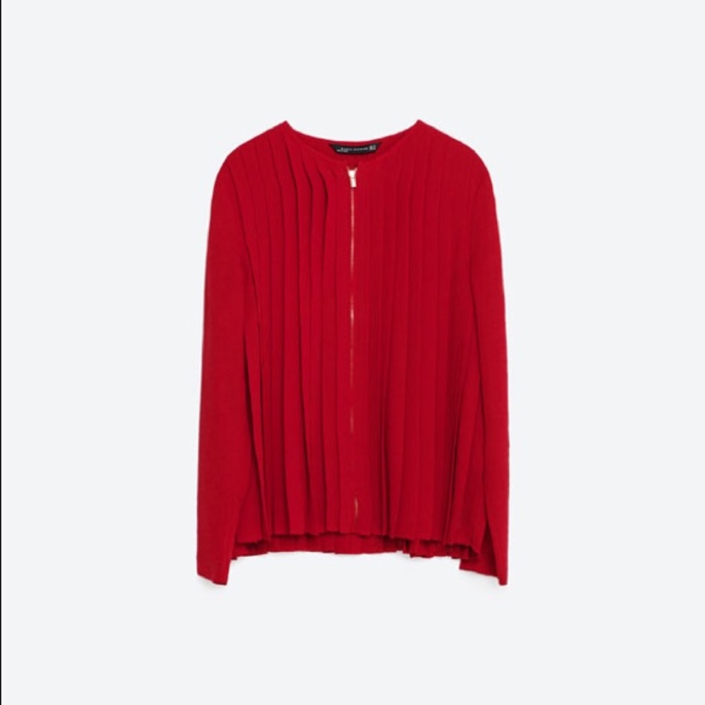 Zara Women FINE PLEATED SWING BLOUS