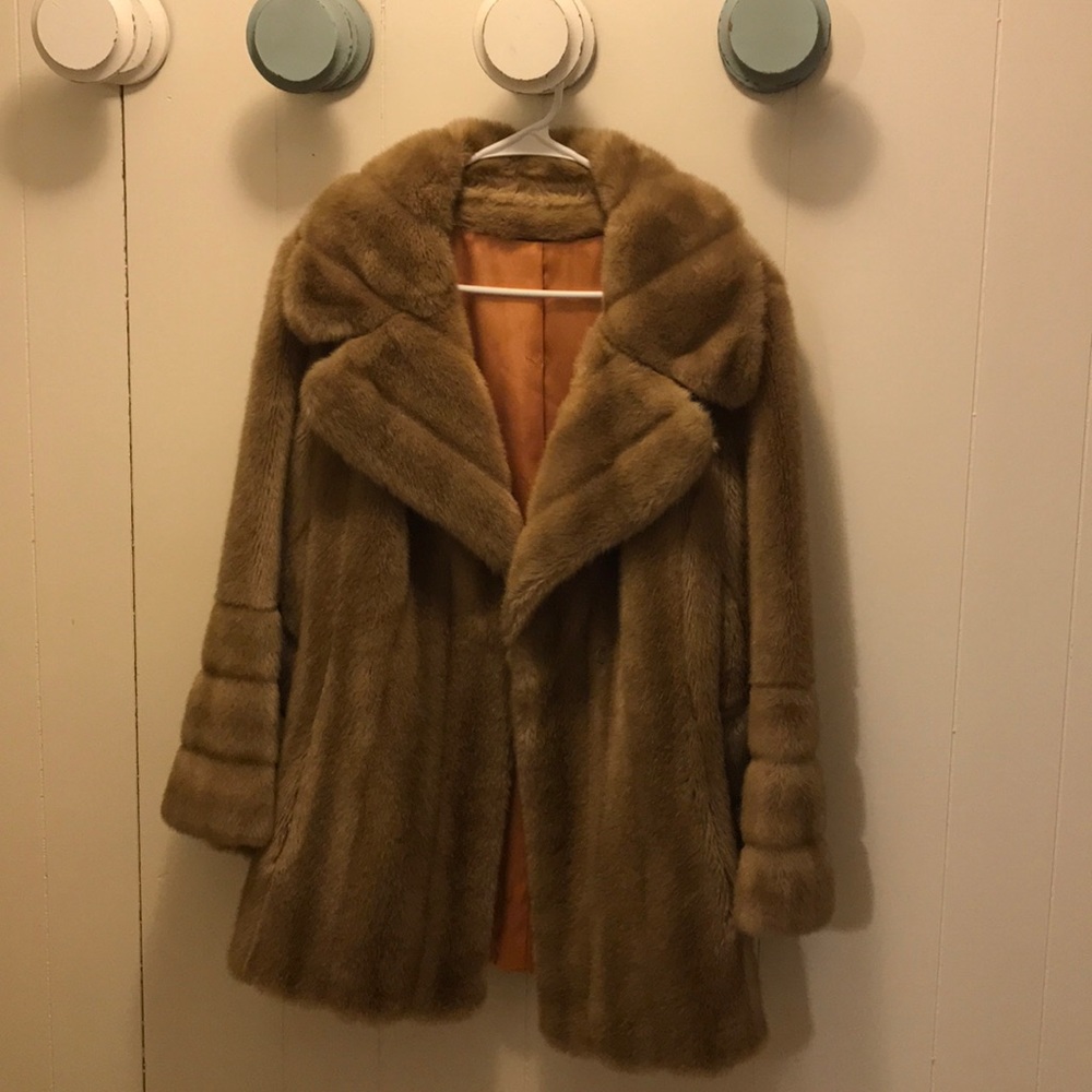 Vintage Faux Fur Coat Size S/M