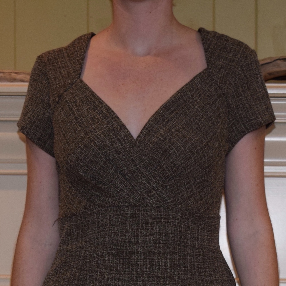 Brown Tweed Size 8 Dress