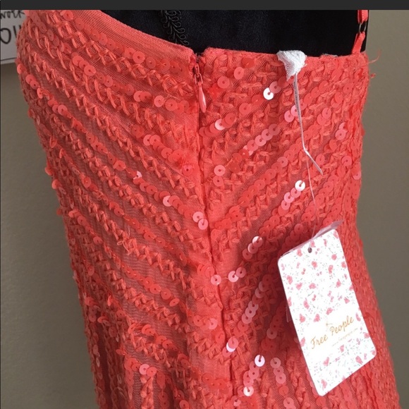 NWT Free People Coral Reef Sequined Flapper Dress - Picture 4 of 8