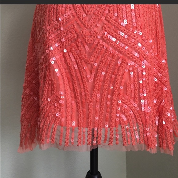 NWT Free People Coral Reef Sequined Flapper Dress - Picture 6 of 8