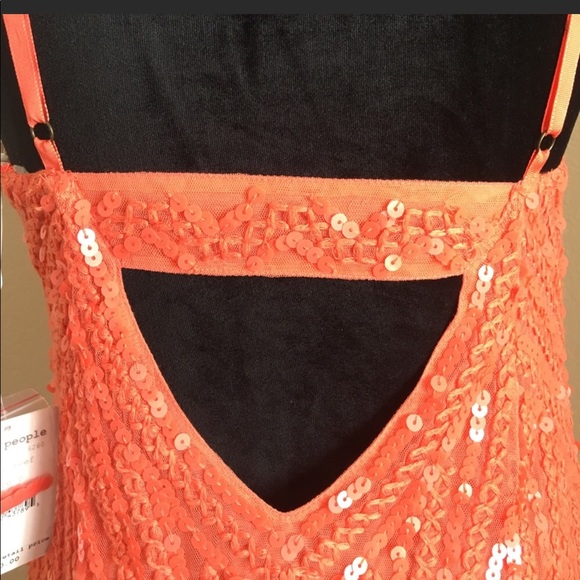 NWT Free People Coral Reef Sequined Flapper Dress - Picture 7 of 8