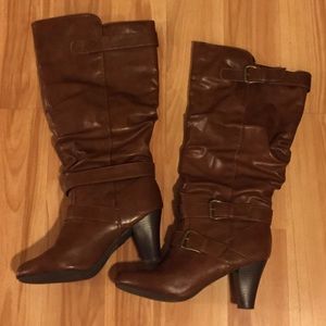 Wide calf tall riding boots