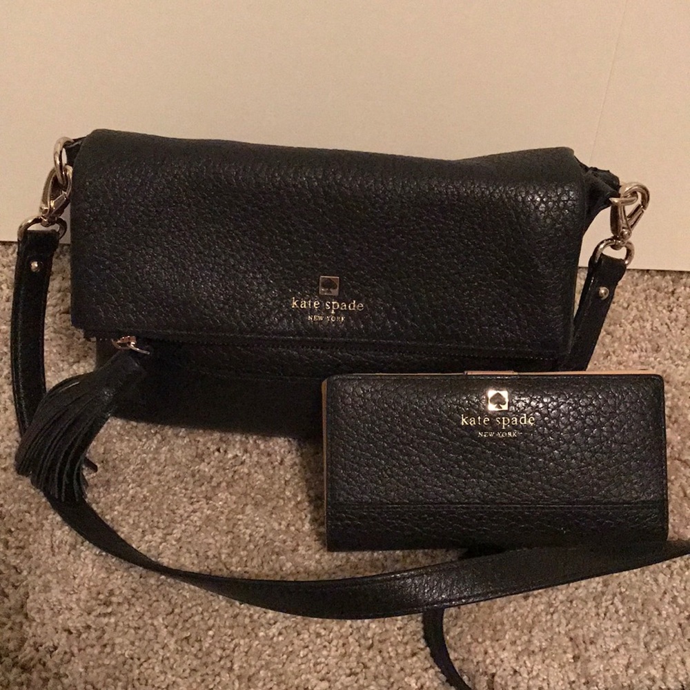 Gently used Kate Spade cross body and wallet