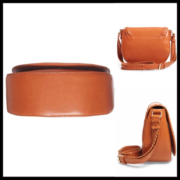 ❌SOLD❌TAN VEGAN LEATHER CROSSBODY SADDLE BAG - Picture 4 of 6