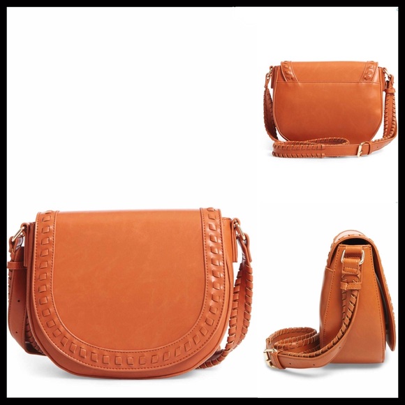 ❌SOLD❌TAN VEGAN LEATHER CROSSBODY SADDLE BAG - Picture 6 of 6