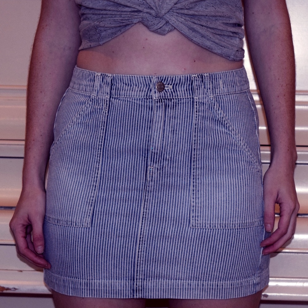 Short Blue stripe Skirt
