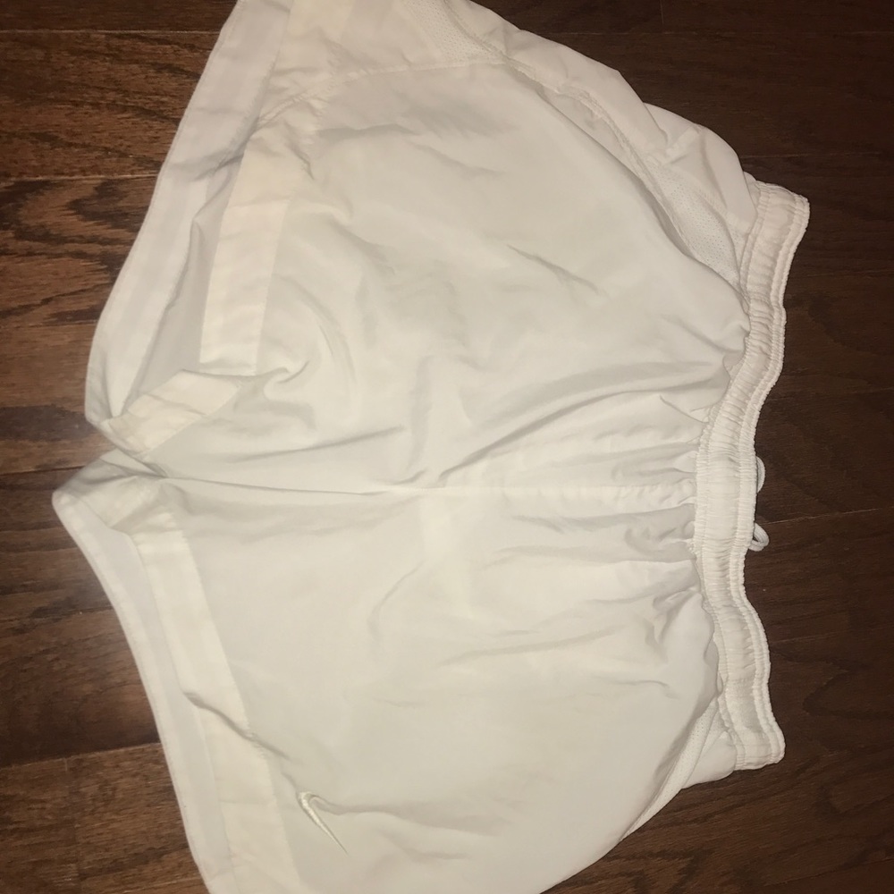 White women's nike running shorts