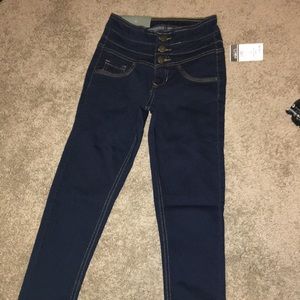 High waisted skinny jeans